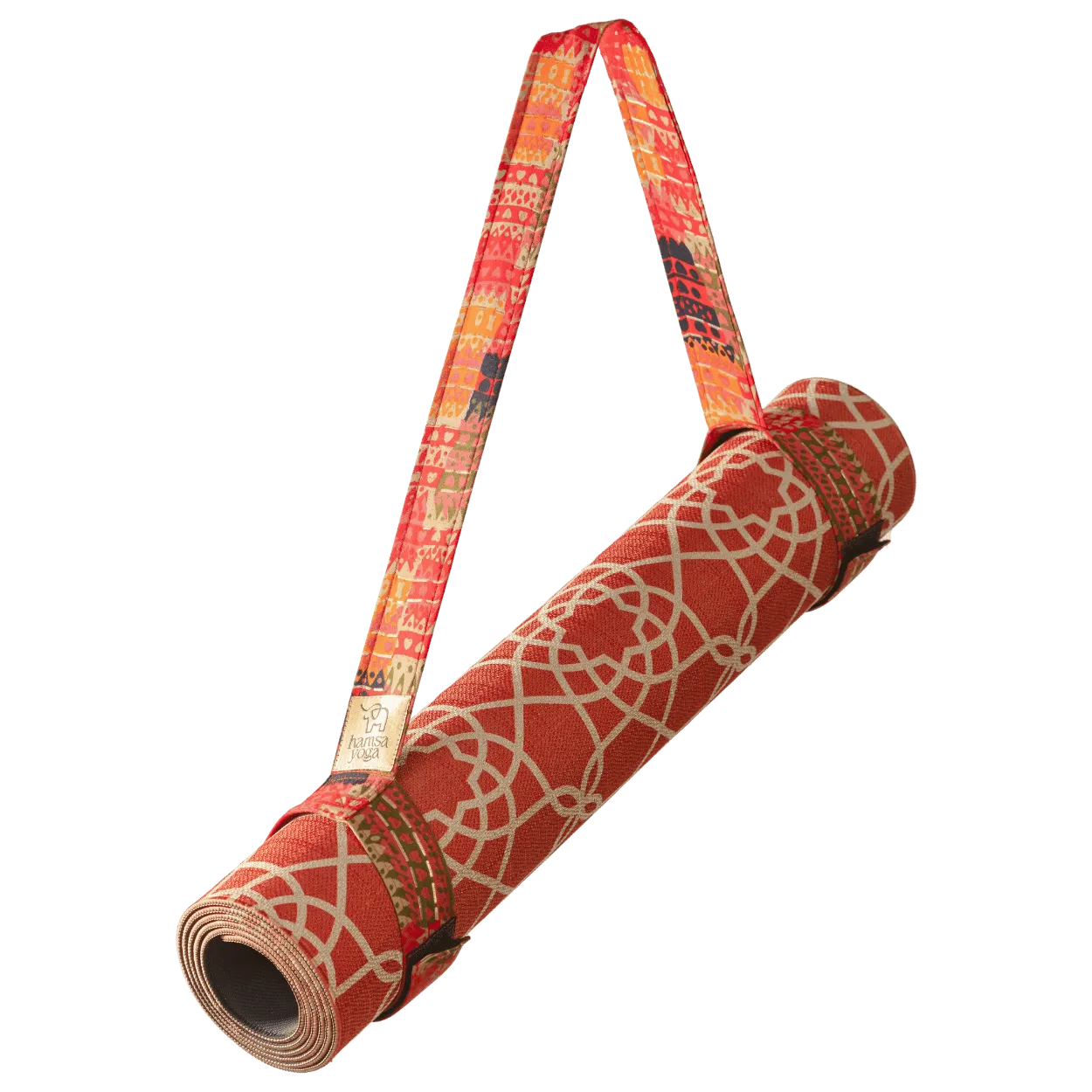 Detailansicht Pitta Yogamatten-Tragegurt – gewebte Struktur und verstellbare Elemente.