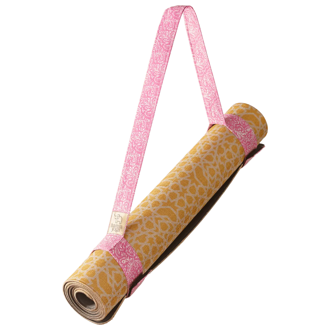 Devi Tragegurt Hamsa Pink für Yogamatten, natürliche Materialien, handgefertigt